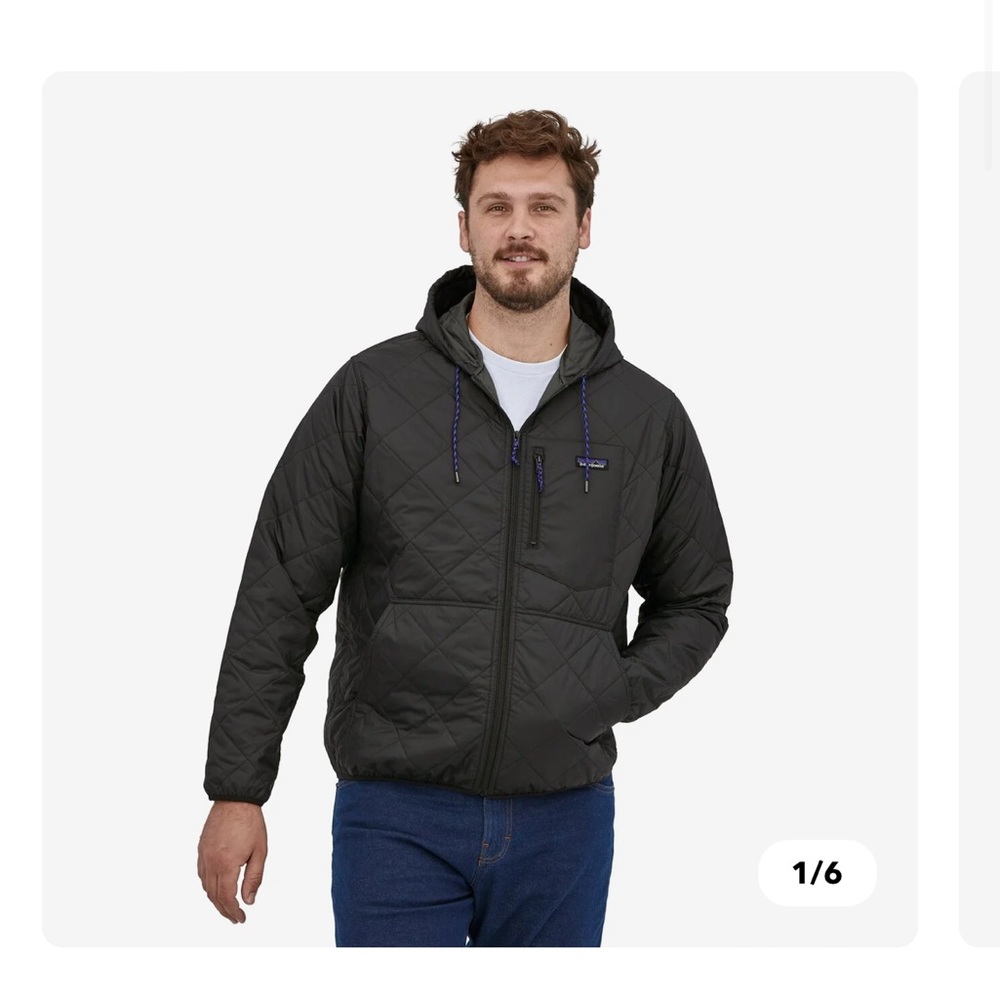 Patagonia Men’s Diamond Quilted Bomber Hoody- Black